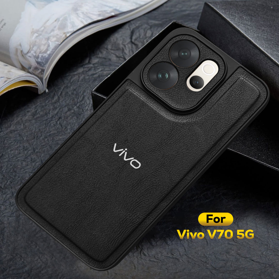 VIVO V70 5G Silicone Leather Back Cover - High Quality Protective Camera Lens Shield Case