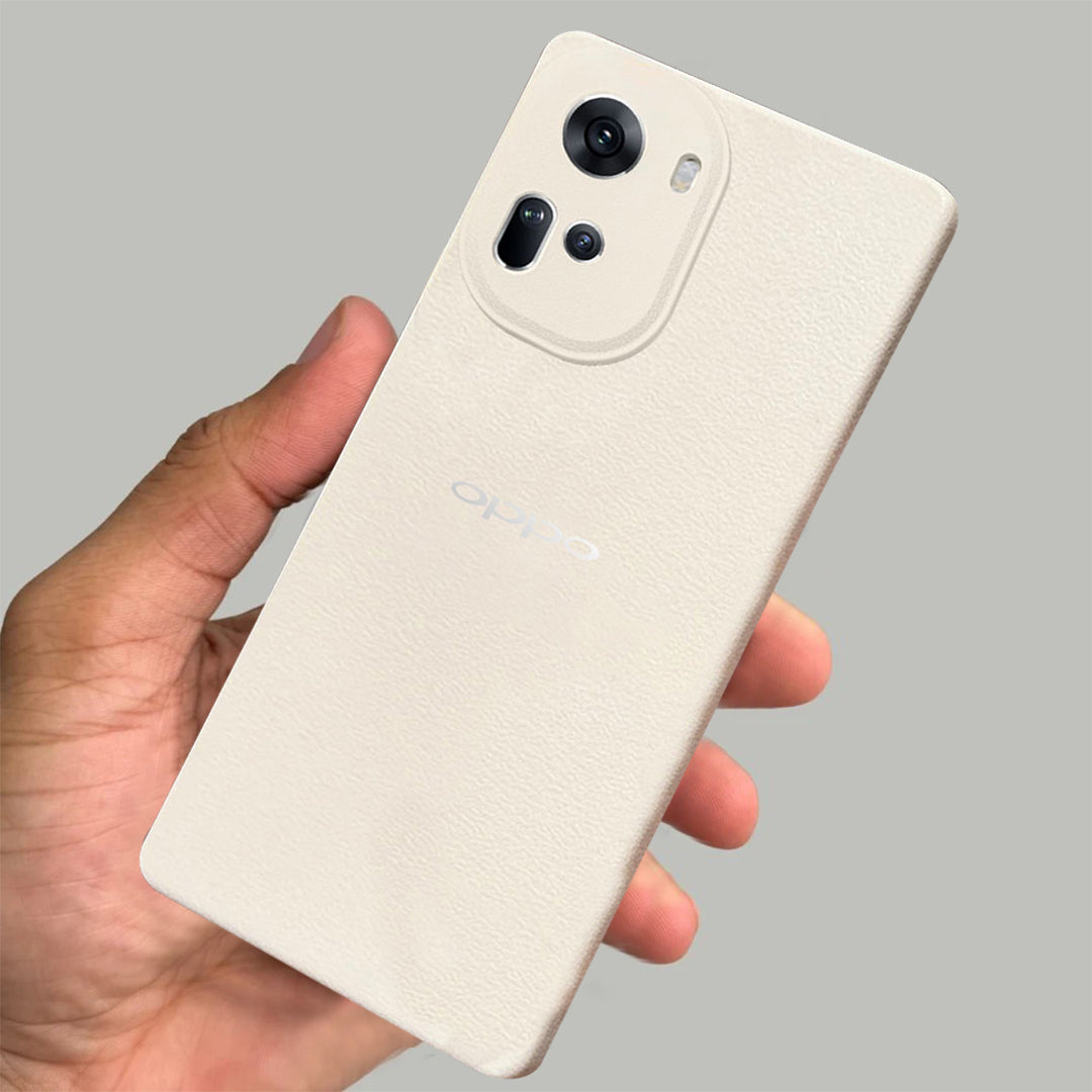 Oppo Reno 11 5G Solid Color Leather Texture Matte Phone Back Case