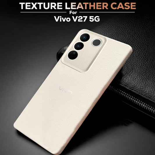 VIVO V27 5G Solid Color Leather Texture Matte Phone Back Case