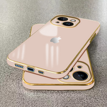 IPHONE 15 PLUS ULTRA-SHINE GOLD ELECTROPLATED LUXURIOUS BACK CASE WITH CAMERA PROTECTION