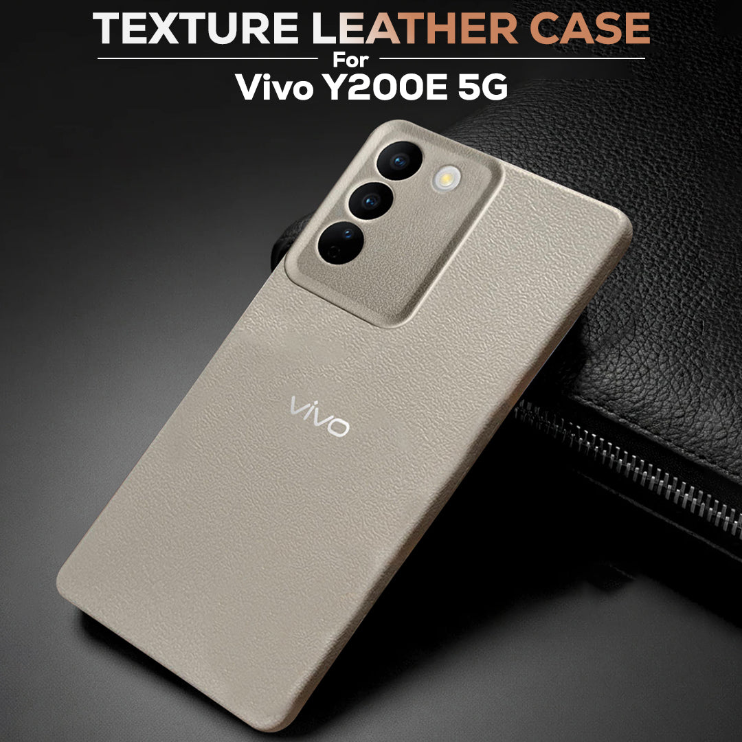 VIVO Y200e 5G Solid Color Leather Texture Matte Phone Back Case