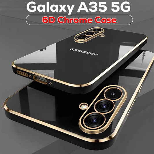 SAMSUNG GALAXY A35 5G ULTRA-SHINE GOLD ELECTROPLATED LUXURIOUS  BACK CASE WITH CAMERA PROTECTION