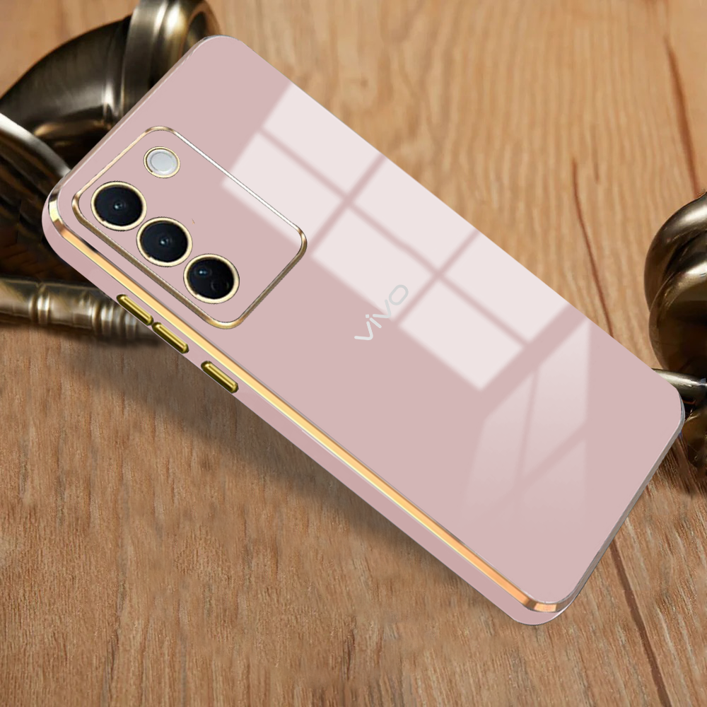 VIVO Y200 5G ULTRA-SHINE GOLD ELECTROPLATED LUXURIOUS  BACK CASE WITH CAMERA PROTECTION