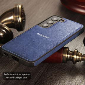 Galaxy S24 PLUS 5G Drop Protection | Raised Camera Edges Protective Back Leather Case