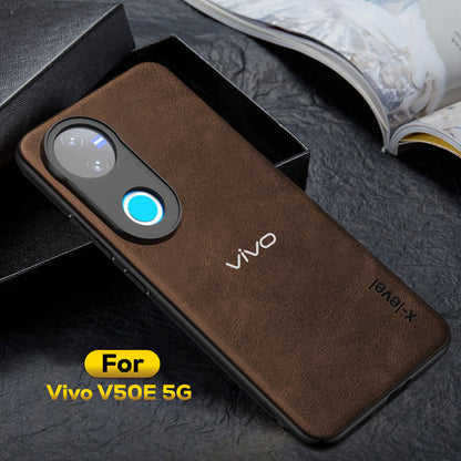VIVO V50E 5G  Business Style PU LEATHER PROTECTIVE BACK CASE WITH CAMERA PROTECTION