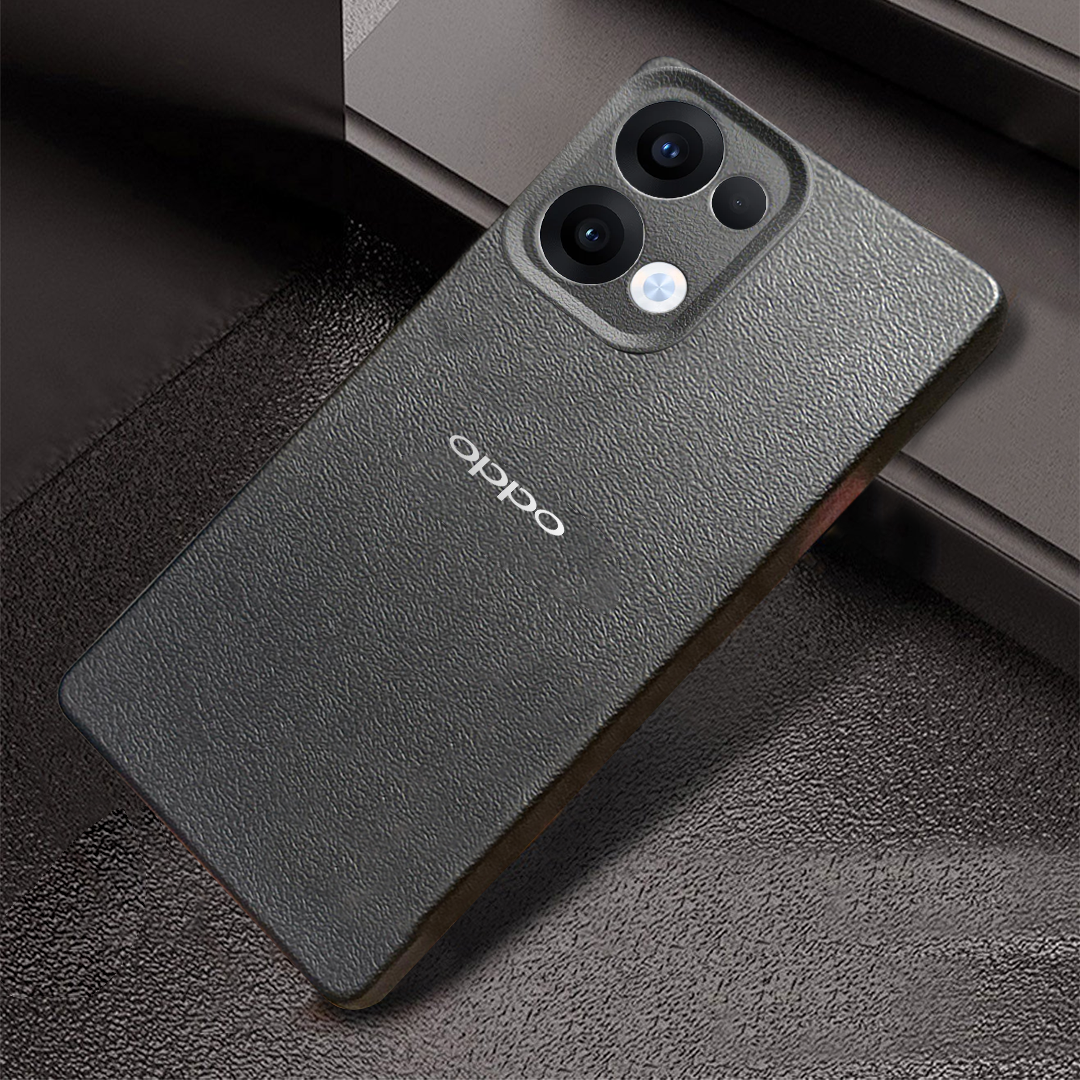 Oppo Reno 13 5G Solid Color Leather Texture Matte Phone Back Case