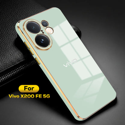 VIVO X200 FE 5G ULTRA-SHINE GOLD ELECTROPLATED LUXURIOUS  BACK CASE WITH CAMERA PROTECTION