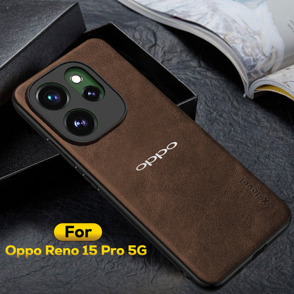 OPPO RENO 15 PRO 5G Business Style PU LEATHER PROTECTIVE BACK CASE WITH CAMERA PROTECTION