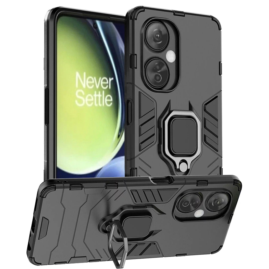 OnePlus Nord CE 3 5G Black Panther Metal Bracket Shockproof Protective Back Case