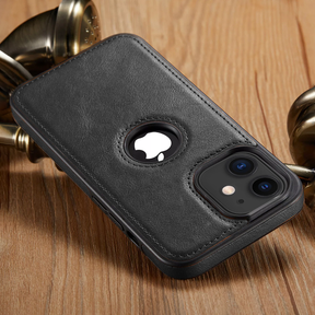 IPHONE 12 5G Drop Protection | Raised Camera Edges Protective Back Leather Case