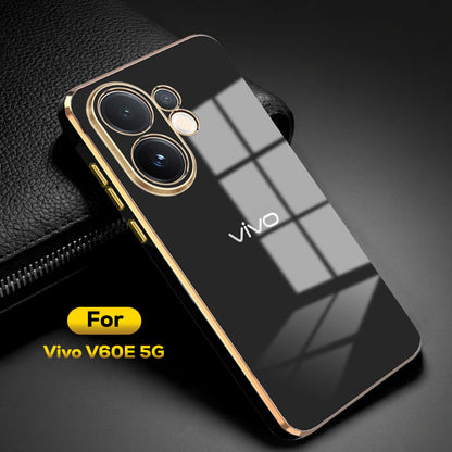 VIVO V60e 5G ULTRA-SHINE GOLD ELECTROPLATED LUXURIOUS  BACK CASE WITH CAMERA PROTECTION