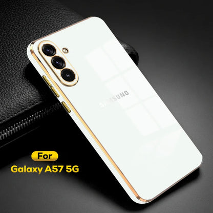SAMSUNG GALAXY A57 5G ULTRA-SHINE GOLD ELECTROPLATED LUXURIOUS  BACK CASE WITH CAMERA PROTECTION