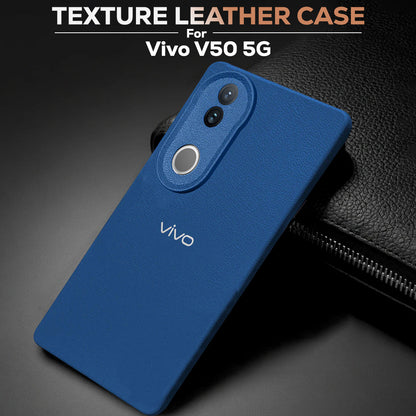 Vivo V50 5G Solid Color Leather Texture Matte Phone Back Case