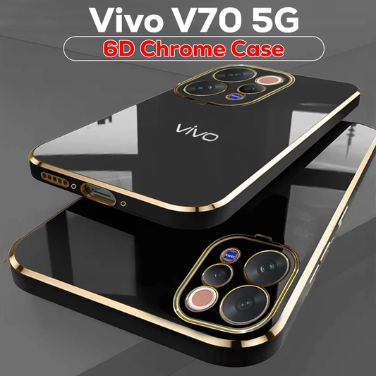 VIVO V70 5G ULTRA-SHINE GOLD ELECTROPLATED LUXURIOUS  BACK CASE WITH CAMERA PROTECTION