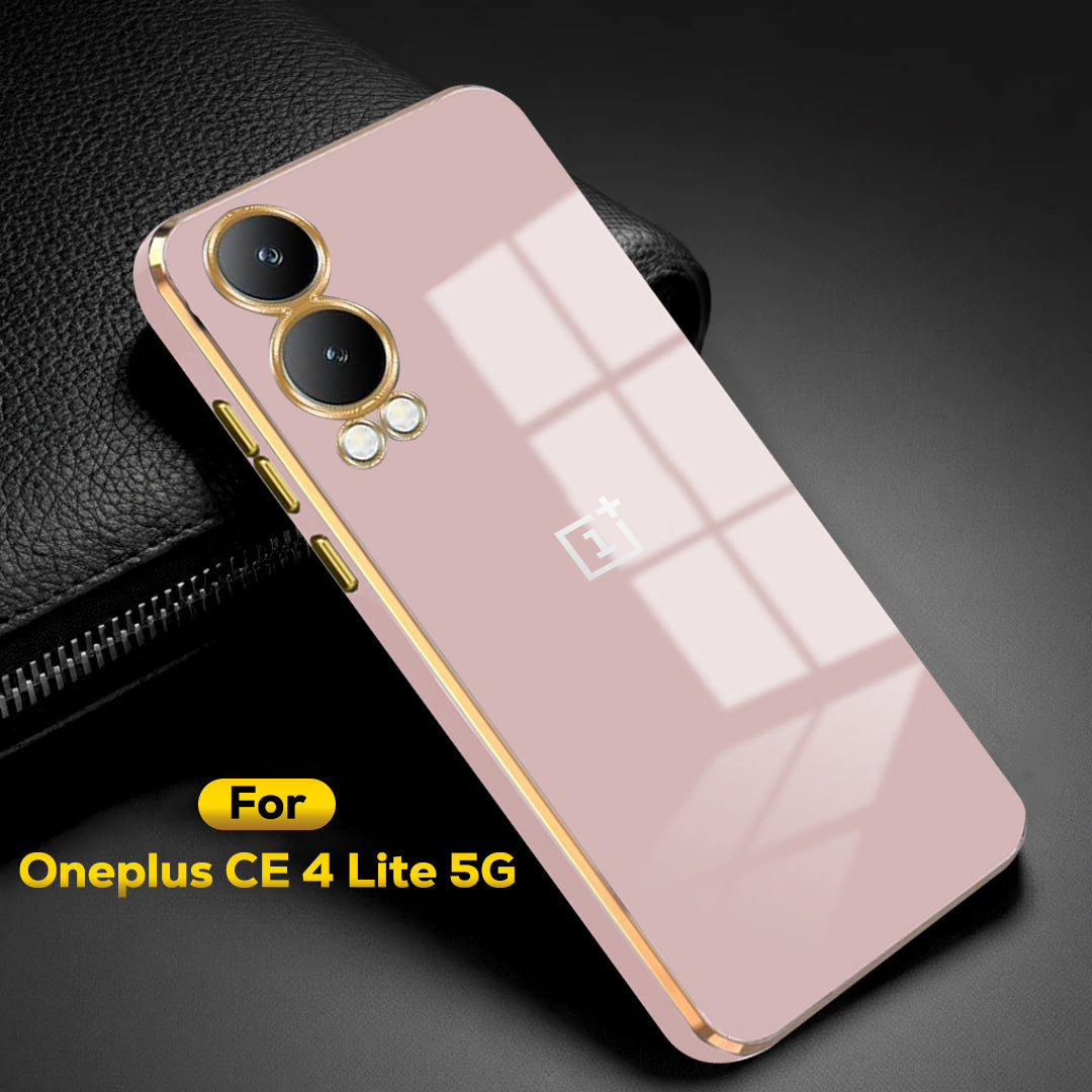 ONEPLUS NORD CE 4 LITE 5G ULTRA-SHINE GOLD ELECTROPLATED LUXURIOUS  BACK CASE WITH CAMERA PROTECTION