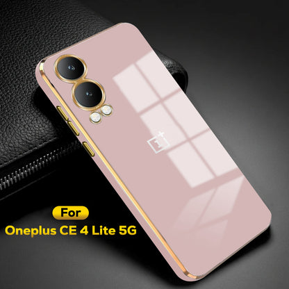 ONEPLUS NORD CE 4 LITE 5G ULTRA-SHINE GOLD ELECTROPLATED LUXURIOUS  BACK CASE WITH CAMERA PROTECTION