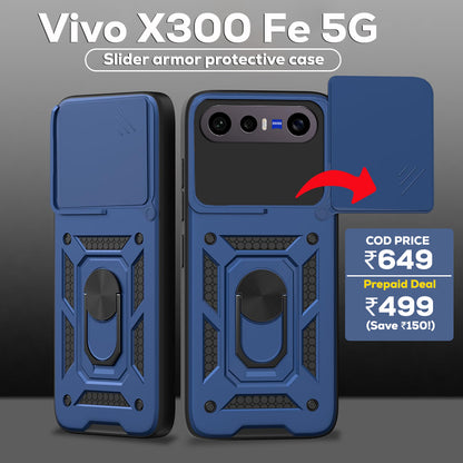 VIVO X300 FE 5G Armor Military-grade Case With Sliding Camera Cover & 360 Kickstand
