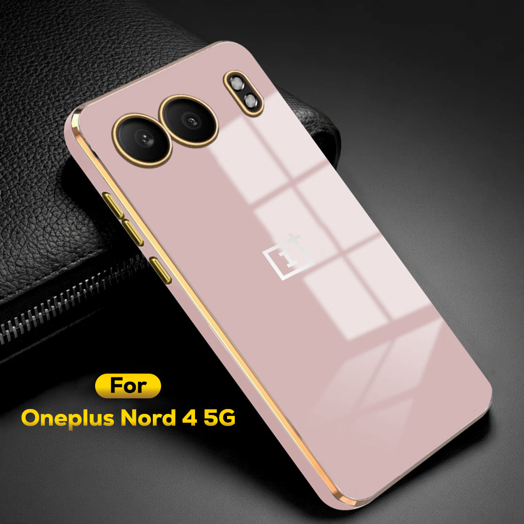 ONEPLUS NORD 4 5G ULTRA-SHINE GOLD ELECTROPLATED LUXURIOUS  BACK CASE WITH CAMERA PROTECTION