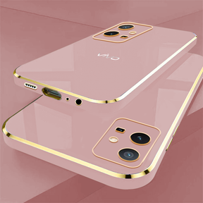 VIVO Y75 5G ULTRA-SHINE GOLD ELECTROPLATED LUXURIOUS BACK CASE WITH CAMERA PROTECTION