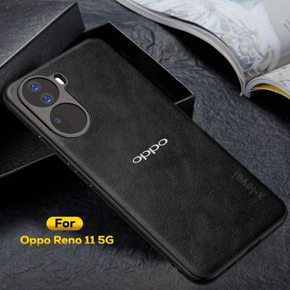 OPPO RENO 11 5G  Business Style  PU LEATHER PROTECTIVE BACK CASE WITH CAMERA PROTECTION