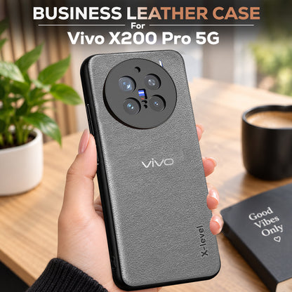 VIVO X200 PRO 5G  Business Style  PU LEATHER PROTECTIVE BACK CASE WITH CAMERA PROTECTION