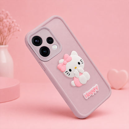 OPPO RENO 15 5G Soft Silicone 3D Hello Kitty character design Back Case with Camera Protection