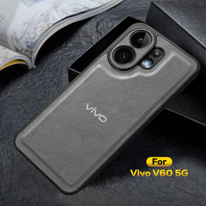 VIVO V60 5G Silicone Leather Back Cover - High Quality Protective Camera Lens Shield Case