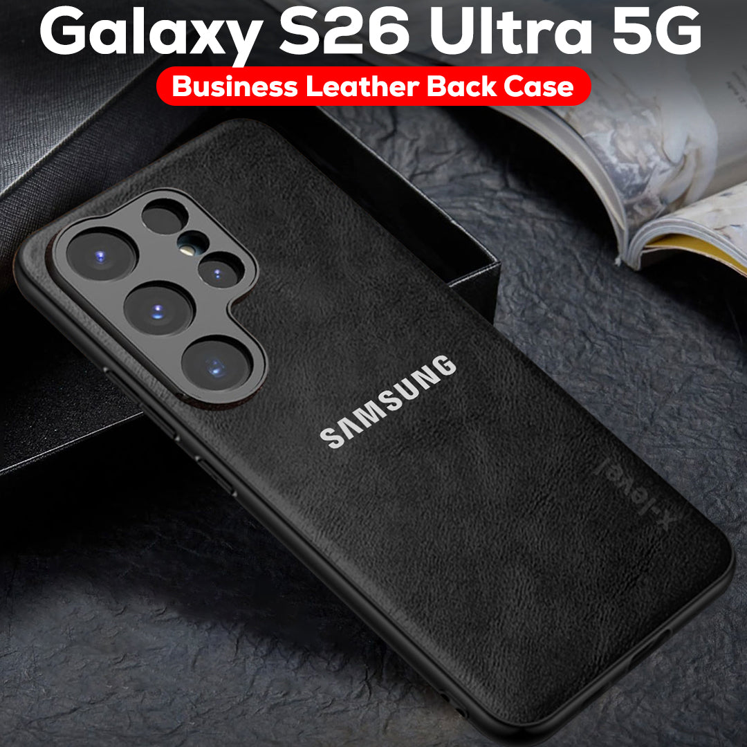 Samsung Galaxy S26 ULTRA 5G BUSINESS STYLE PU LEATHER PROTECTIVE BACK CASE WITH CAMERA PROTECTION