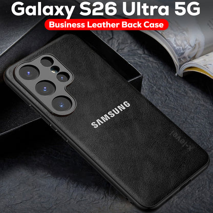 Samsung Galaxy S26 ULTRA 5G BUSINESS STYLE PU LEATHER PROTECTIVE BACK CASE WITH CAMERA PROTECTION