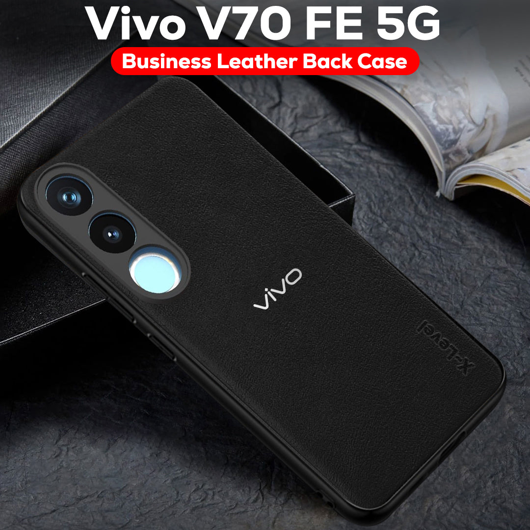 VIVO V70 FE 5G  Business Style PU LEATHER PROTECTIVE BACK CASE WITH CAMERA PROTECTION