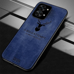 ONEPLUS NORD 2T 5G Deer Pattern Hand-Stitched Cloth Texture Leather Finish Hybrid Protective Case