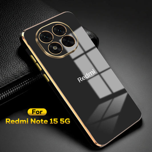 REDMI NOTE 15 5G ULTRA-SHINE GOLD ELECTROPLATED LUXURIOUS  BACK CASE WITH CAMERA PROTECTION