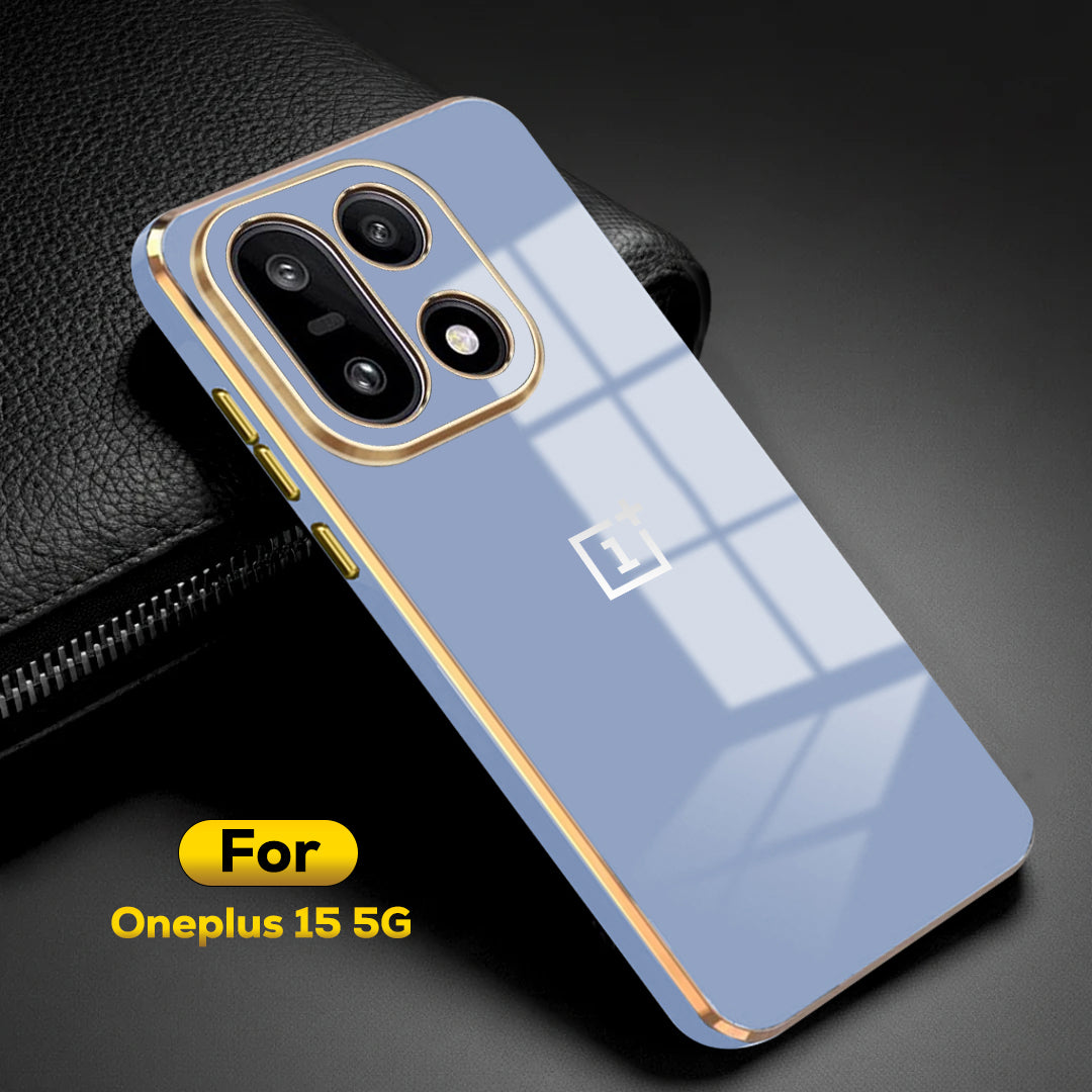 ONEPLUS 15 5G ULTRA-SHINE GOLD ELECTROPLATED LUXURIOUS  BACK CASE WITH CAMERA PROTECTION