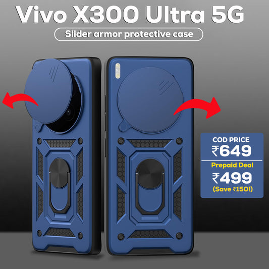 VIVO X300 ULTRA 5G Armor Military-grade Case With Sliding Camera Cover & 360 Kickstand