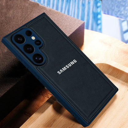 Samsung Galaxy S24 ULTRA 5G Vintage Leather Stitched Protective Back Case