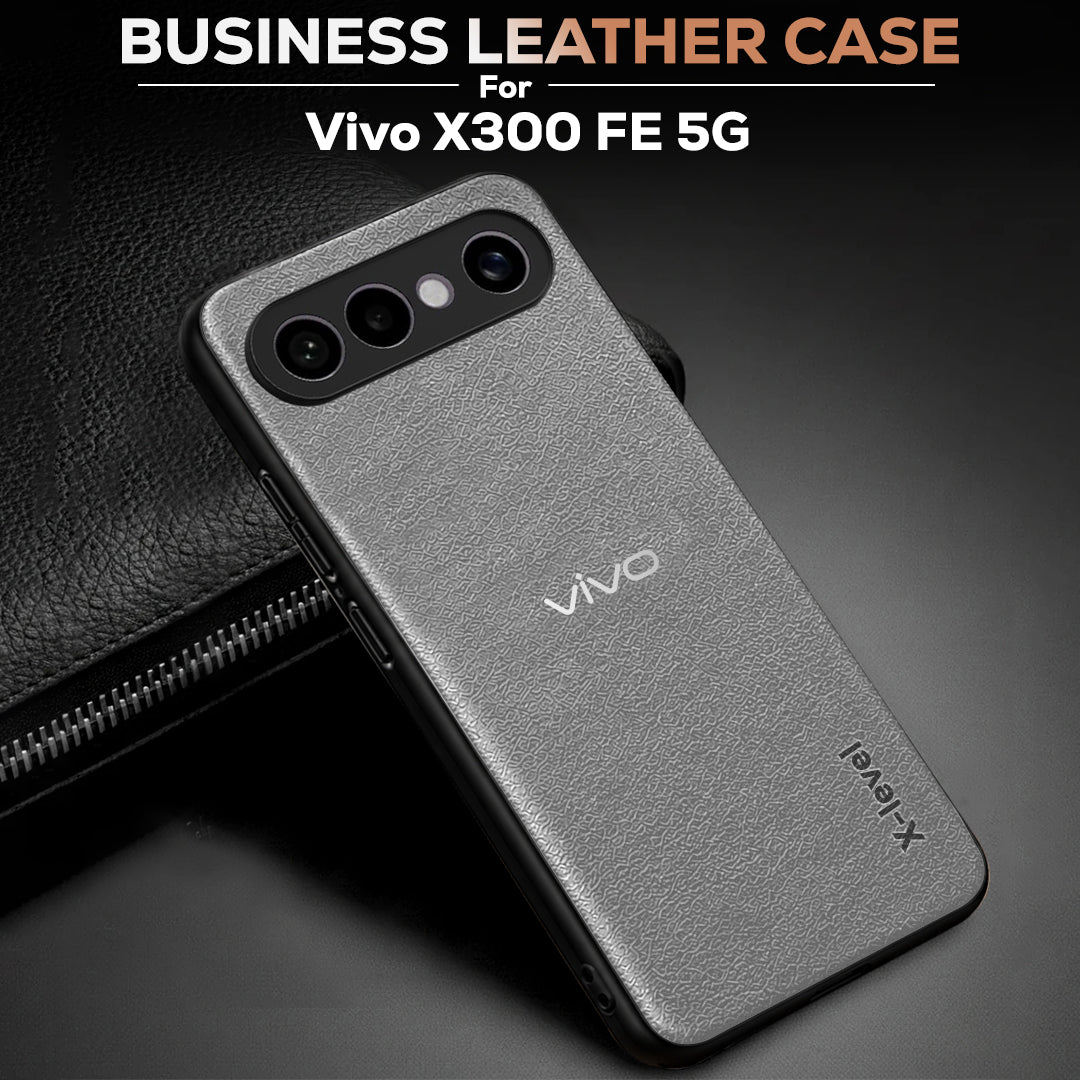 VIVO X300 FE 5G  Business Style PU LEATHER PROTECTIVE BACK CASE WITH CAMERA PROTECTION