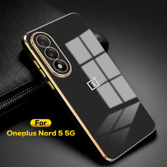 ONEPLUS NORD 5 5G ULTRA-SHINE GOLD ELECTROPLATED LUXURIOUS  BACK CASE WITH CAMERA PROTECTION