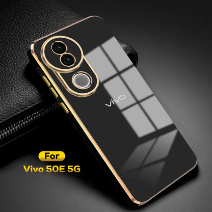 VIVO V50e 5G ULTRA-SHINE GOLD ELECTROPLATED LUXURIOUS  BACK CASE WITH CAMERA PROTECTION