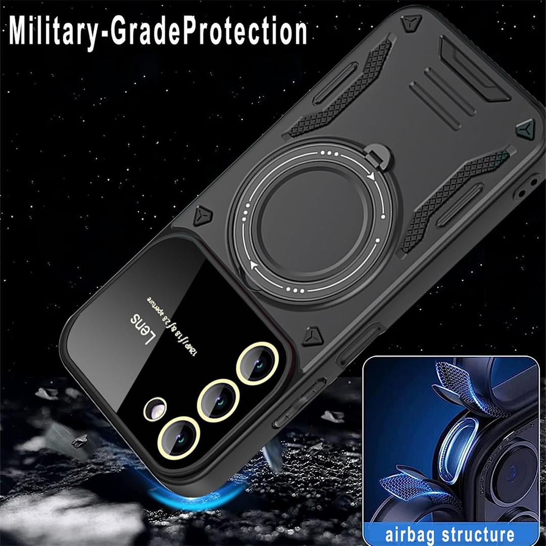SAMSUNG GALAXY S23 5G Heavy Duty Rugged Shockproof Camera Lens Protector Phone Cover with Kickstand