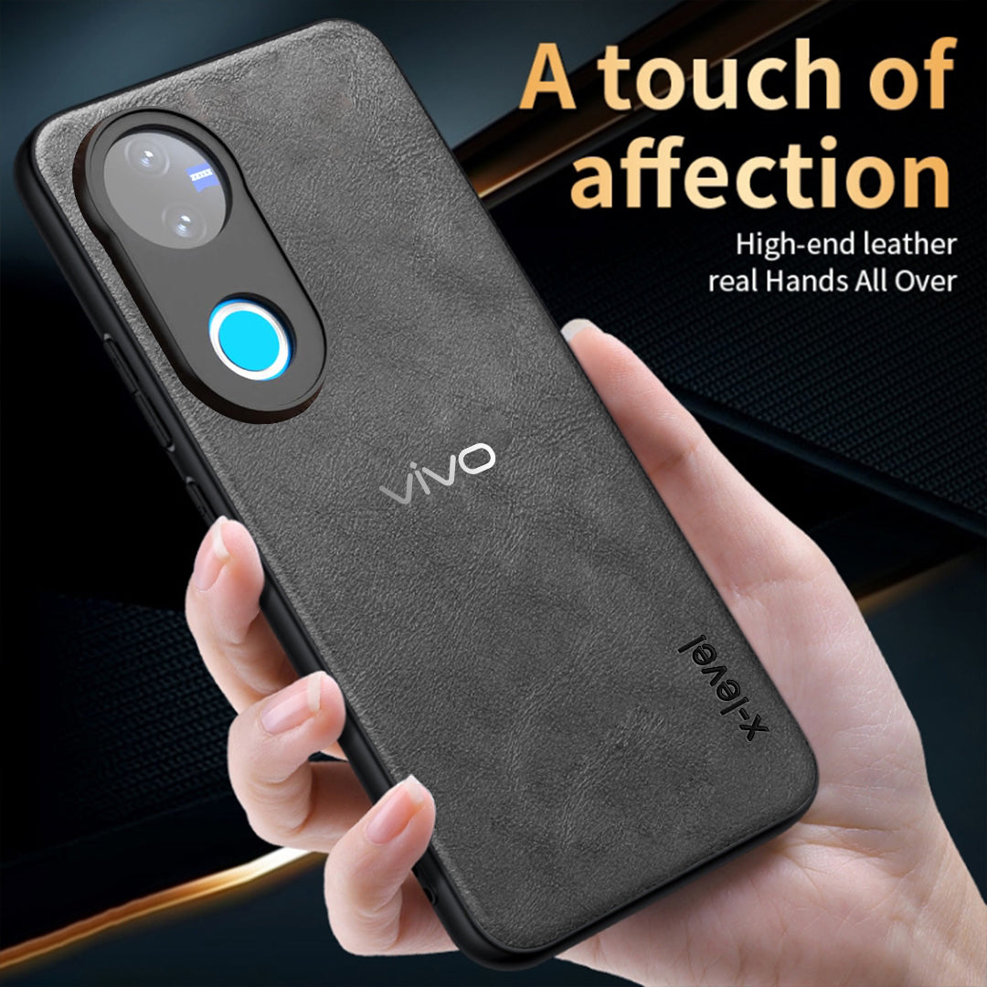 VIVO V50E 5G  Business Style PU LEATHER PROTECTIVE BACK CASE WITH CAMERA PROTECTION