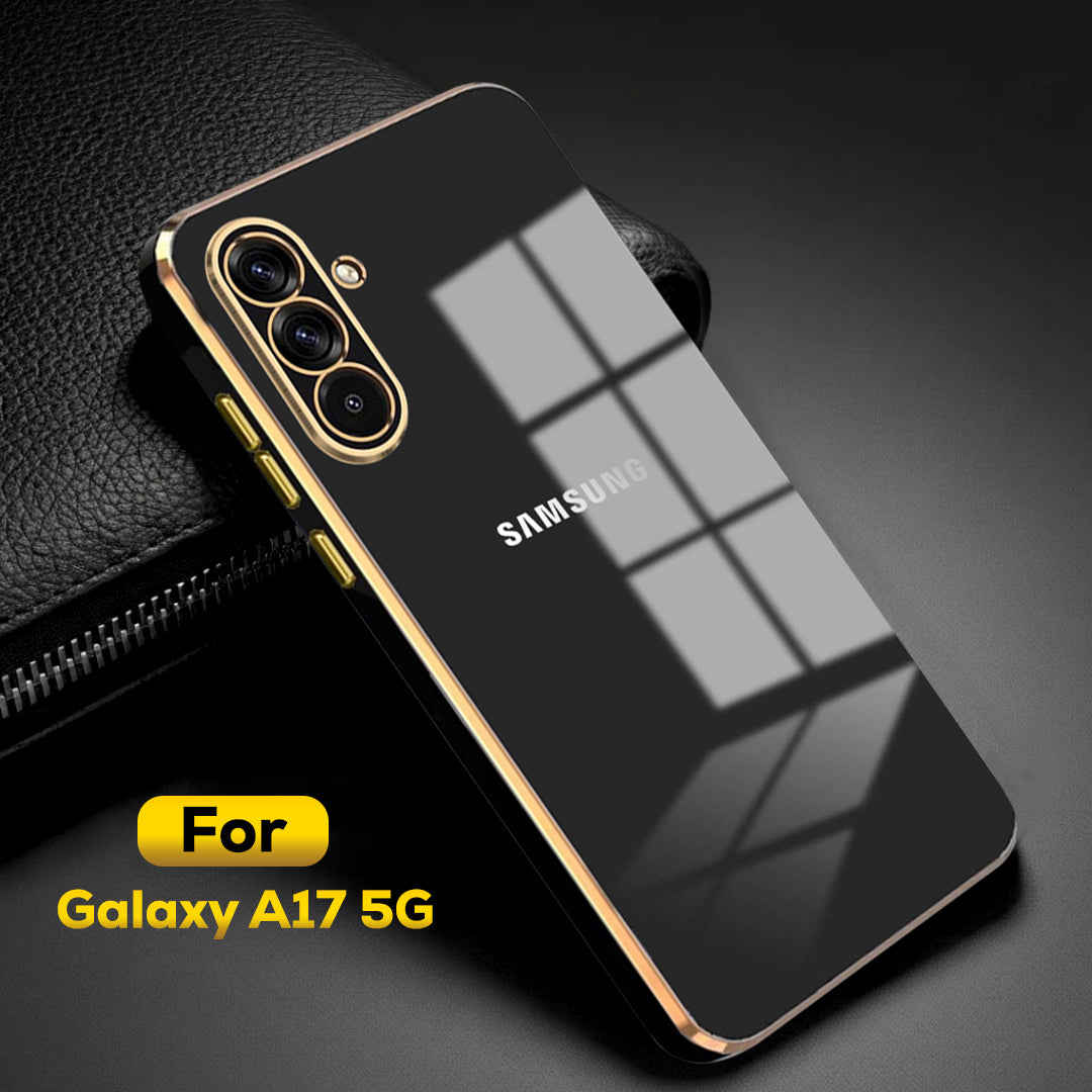 SAMSUNG GALAXY A17 5G ULTRA-SHINE GOLD ELECTROPLATED LUXURIOUS BACK CASE WITH CAMERA PROTECTION