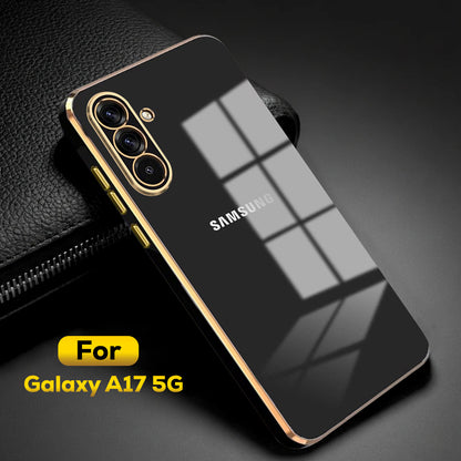 SAMSUNG GALAXY A17 5G ULTRA-SHINE GOLD ELECTROPLATED LUXURIOUS BACK CASE WITH CAMERA PROTECTION