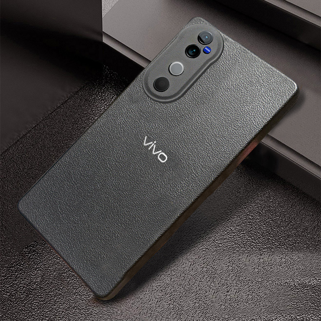 VIVO V40 5G Solid Color Leather Texture Matte Phone Back Case