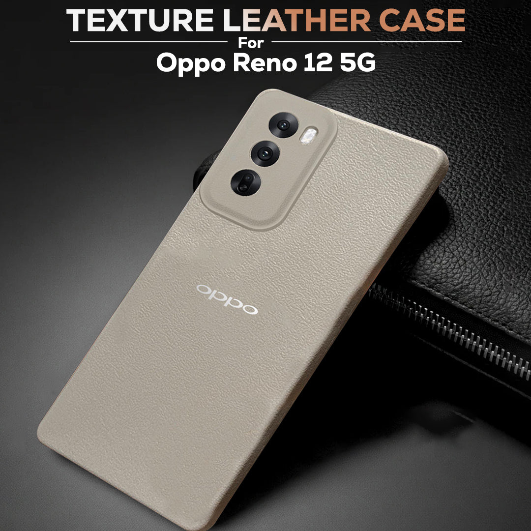 Oppo Reno 12 5G Solid Color Leather Texture Matte Phone Back Case