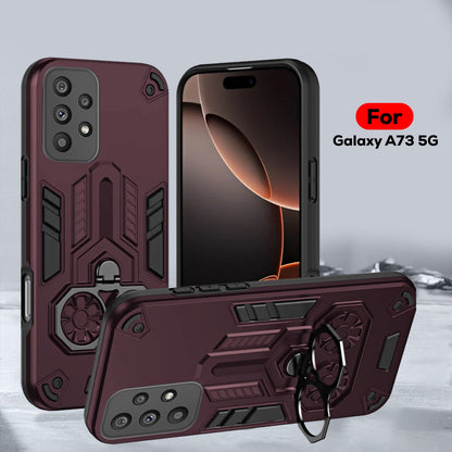 Samsung Galaxy A73 5G Armor knight Series Camera Protection 2 in 1 Shockproof Phone Cover with Kickstand