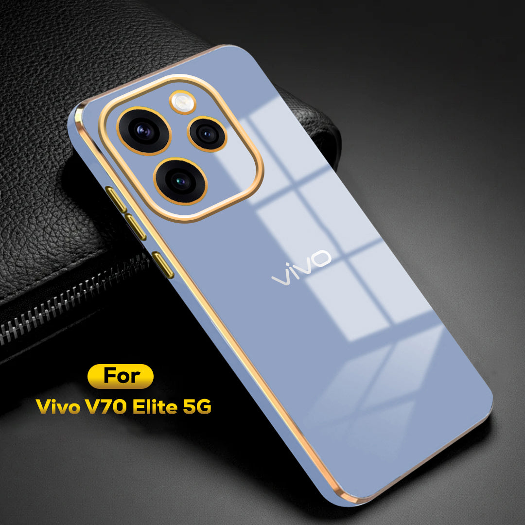 VIVO V70 ELITE 5G ULTRA-SHINE GOLD ELECTROPLATED LUXURIOUS  BACK CASE WITH CAMERA PROTECTION