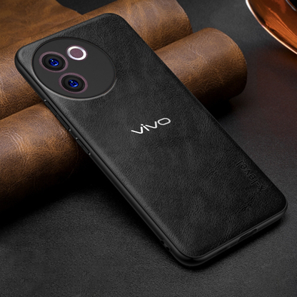 VIVO V30E 5G Business Style PU LEATHER PROTECTIVE BACK CASE WITH CAMERA PROTECTION
