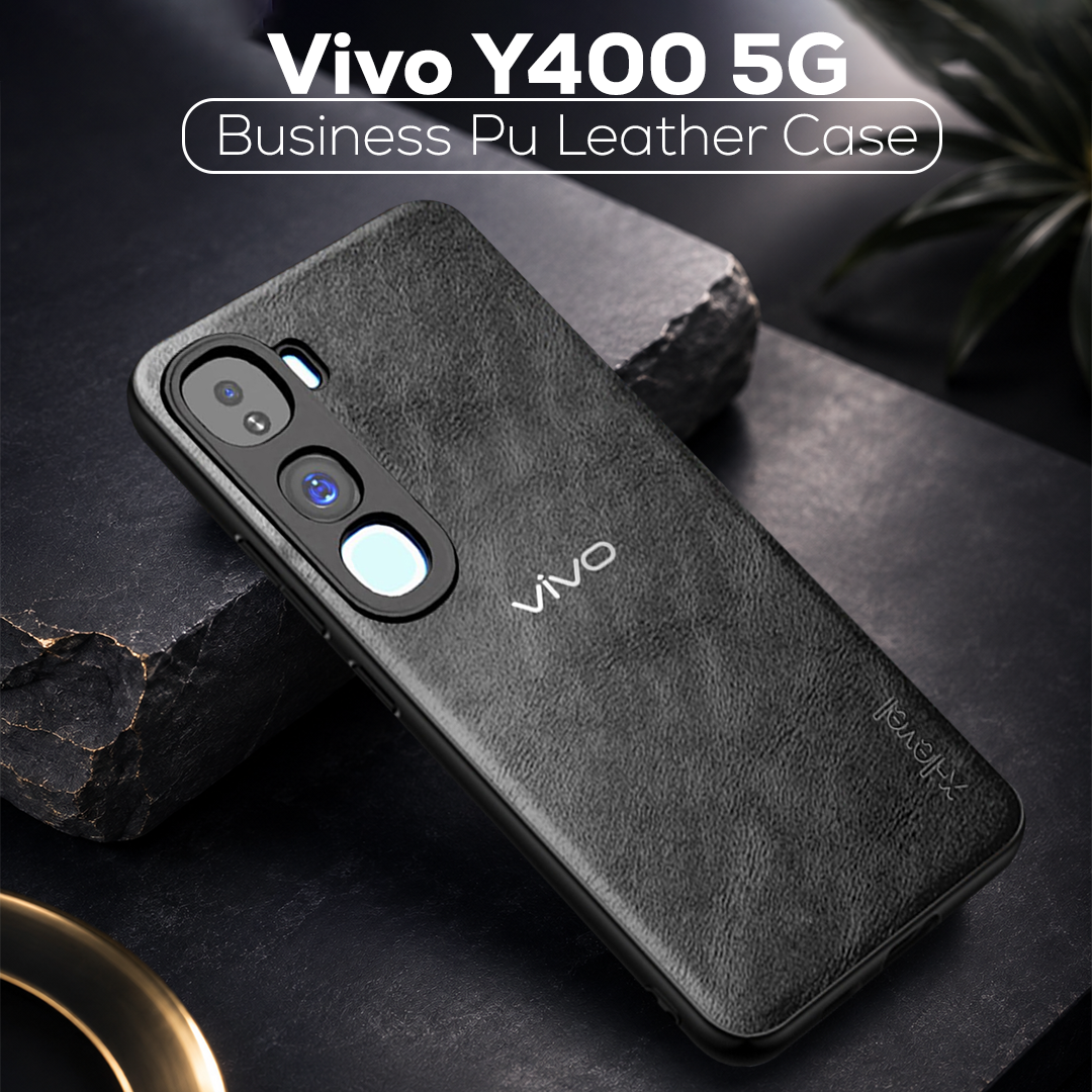 VIVO Y400 5G Business Style PU LEATHER PROTECTIVE BACK CASE WITH CAMERA PROTECTION