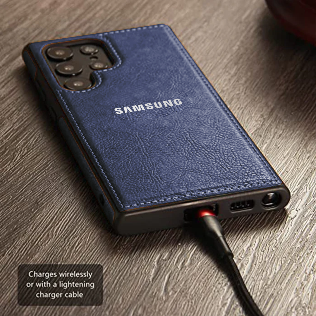 Galaxy S25 ULTRA 5G Drop Protection | Raised Camera Edges Protective Back Leather Case