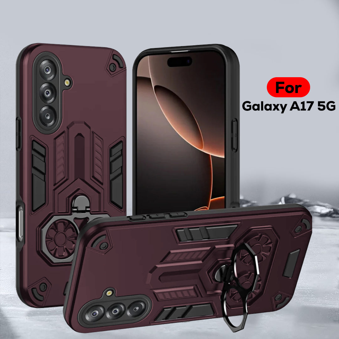 Samsung Galaxy A17 5G Armor knight Series Camera Protection 2 in 1 Shockproof Phone Cover with Kickstand